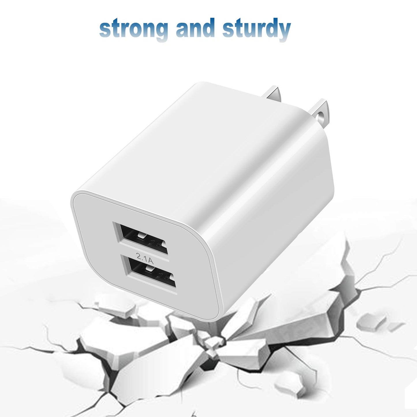 USB Wall Charger Block 2Pack Dual Port Cube Plug Power Charging Adapter Brick for Apple,for iPhone 16/17/Air/15/14/13/12/XS Max/XR/X/8/8