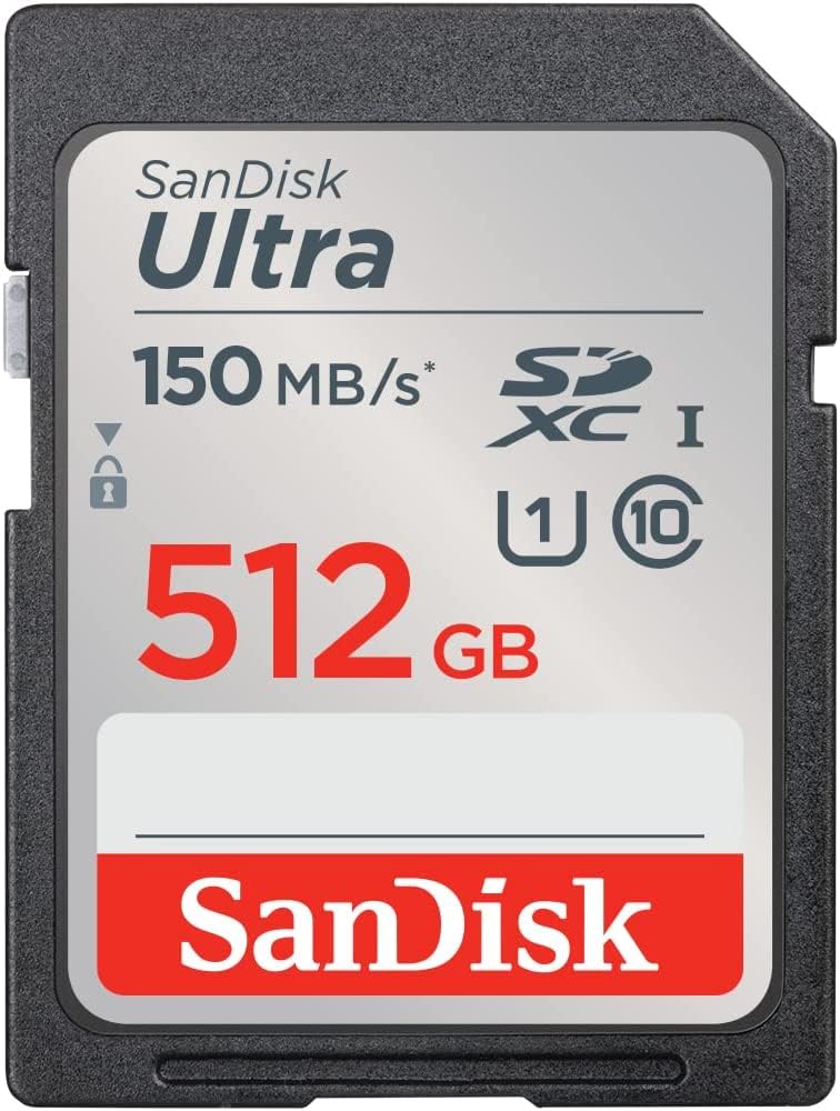 SanDisk 512GB Ultra SDXC UHS-I Memory Card Up to 150MB/s C10 U1 Full HD SD Card (SDSDUNC-512G-GN6IN) Bundle with (1) Everything But Stromboli
