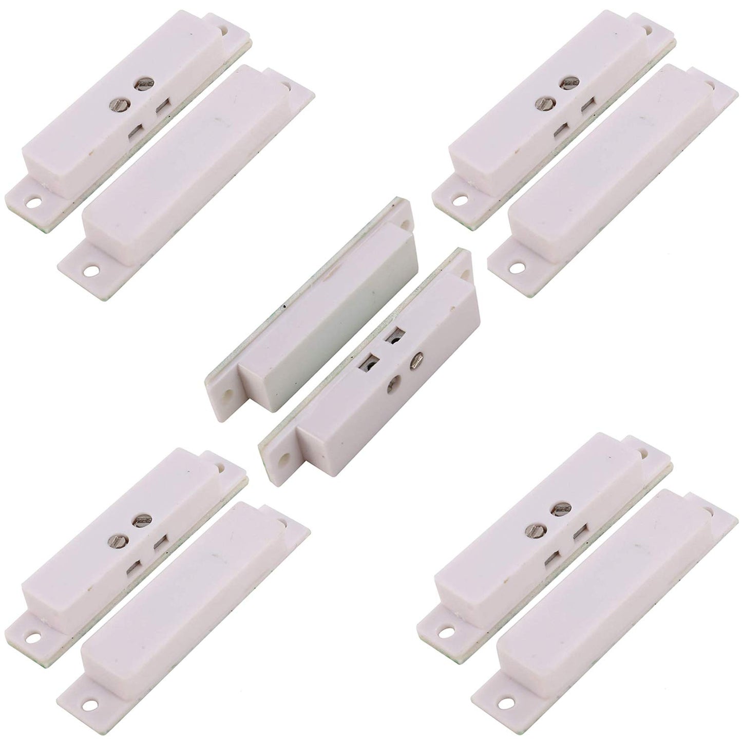 UHPPOTE Window Door Sensor Magnetic Contact Normal Closed Wired Screw-Terminal Surface-Mount Magnetic Contact Security (5 Pack)