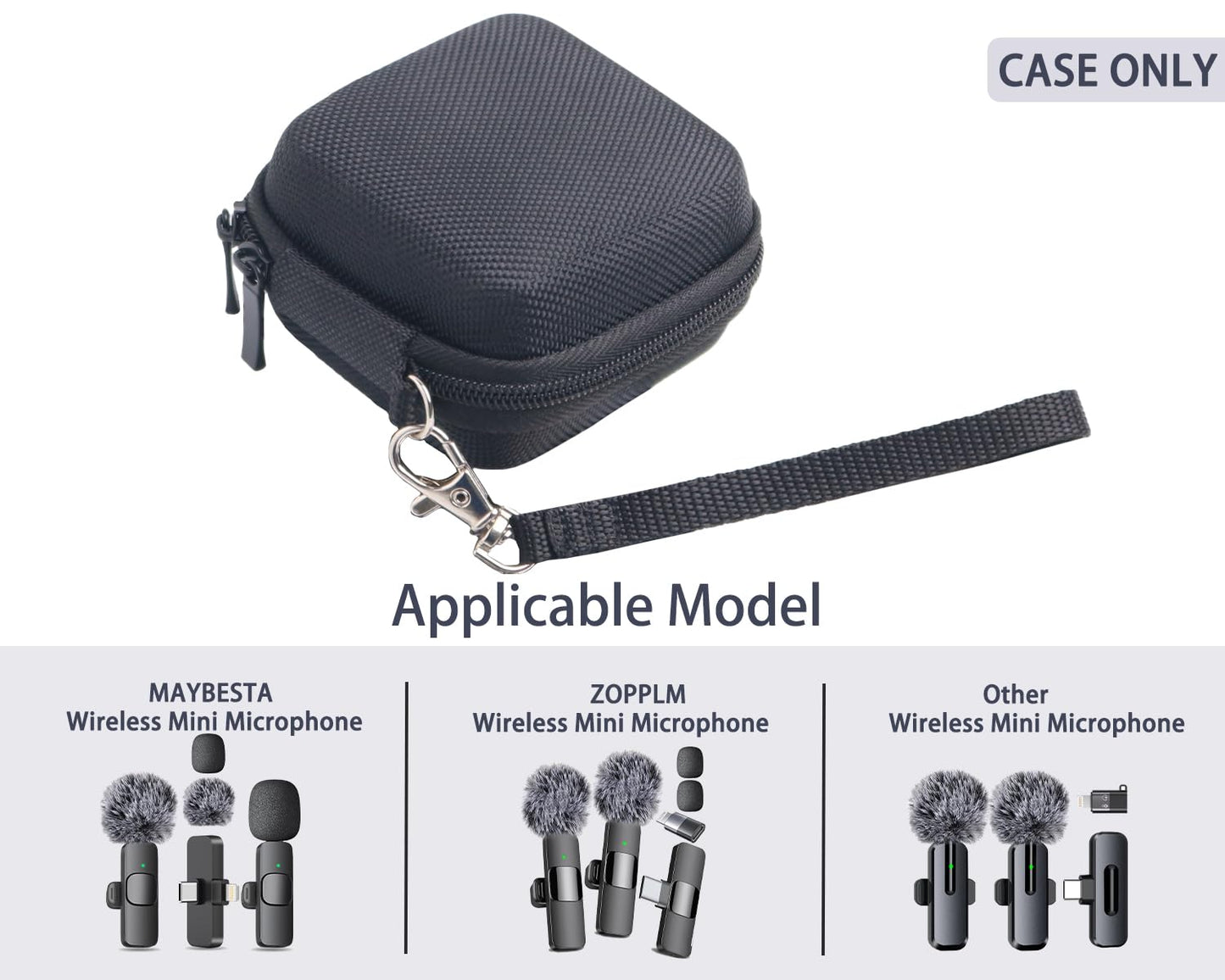 inDomit Hard Protective Travel Case Compatible with Wireless Microphones, Boya Wireless Lavalier, Aikela, Leettus, Ejcc, Caiord, Pqrqp, Maybesta