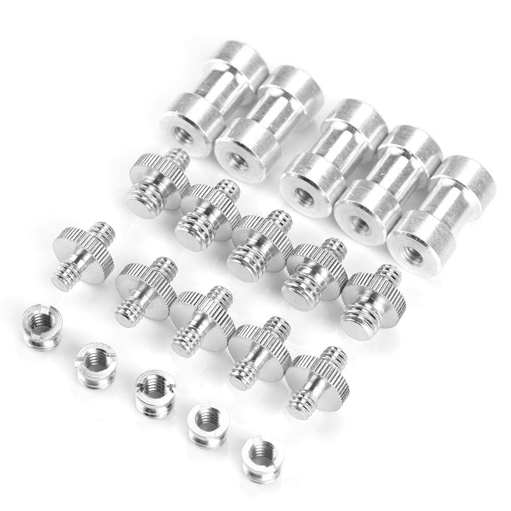 20Pcs Camera Mount Screw Kit, Portable 1/4 Inch to 3/8 Inch,1/4 to 1/4 Threaded Ring Screw Converter Threaded Adapter Accessory for DSLR,Flash,Light
