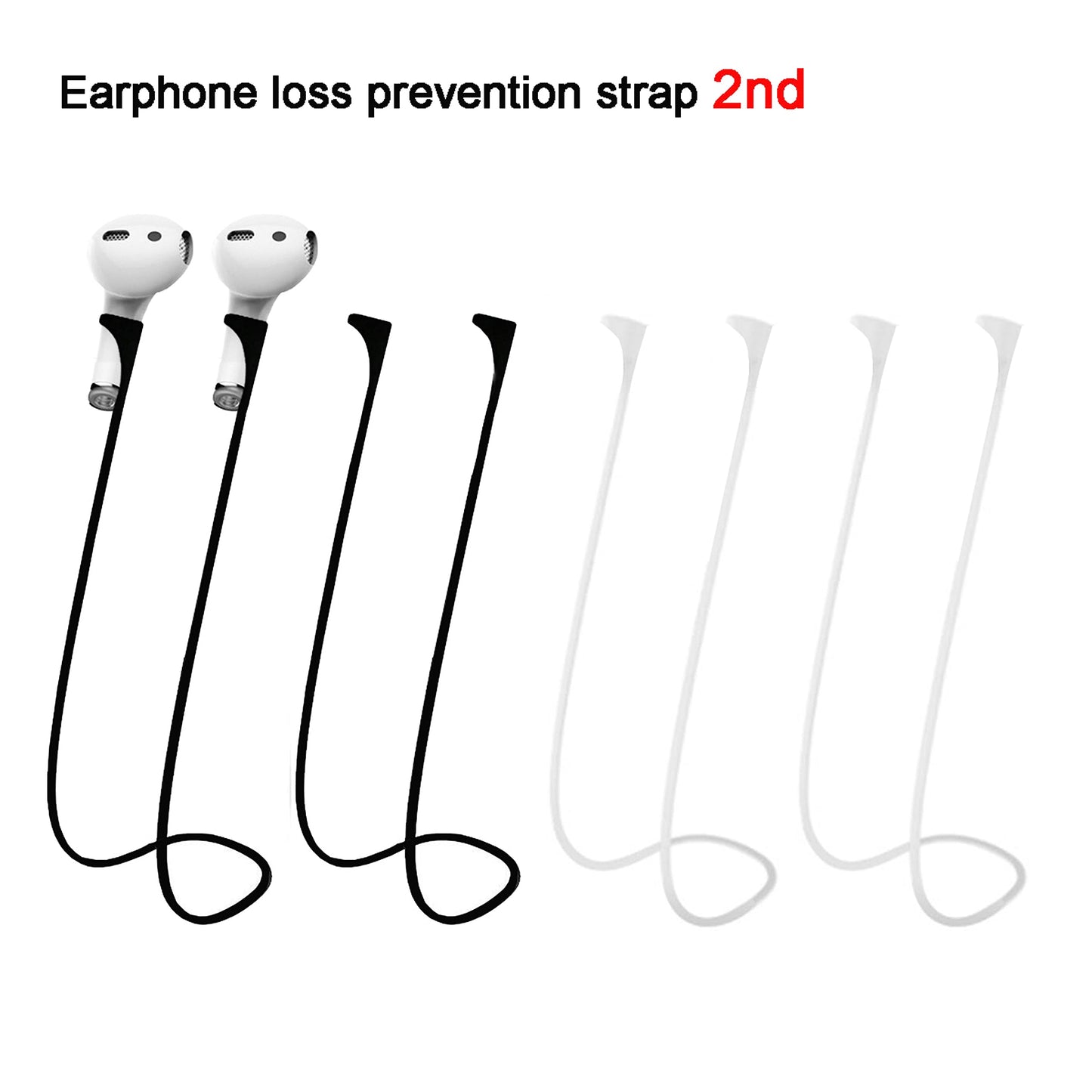 RIAYVIL Anti-Lost Strap for AirPods,Magnetic Soft Silicone Sports Lanyard,Neck Cord Rope 2nd