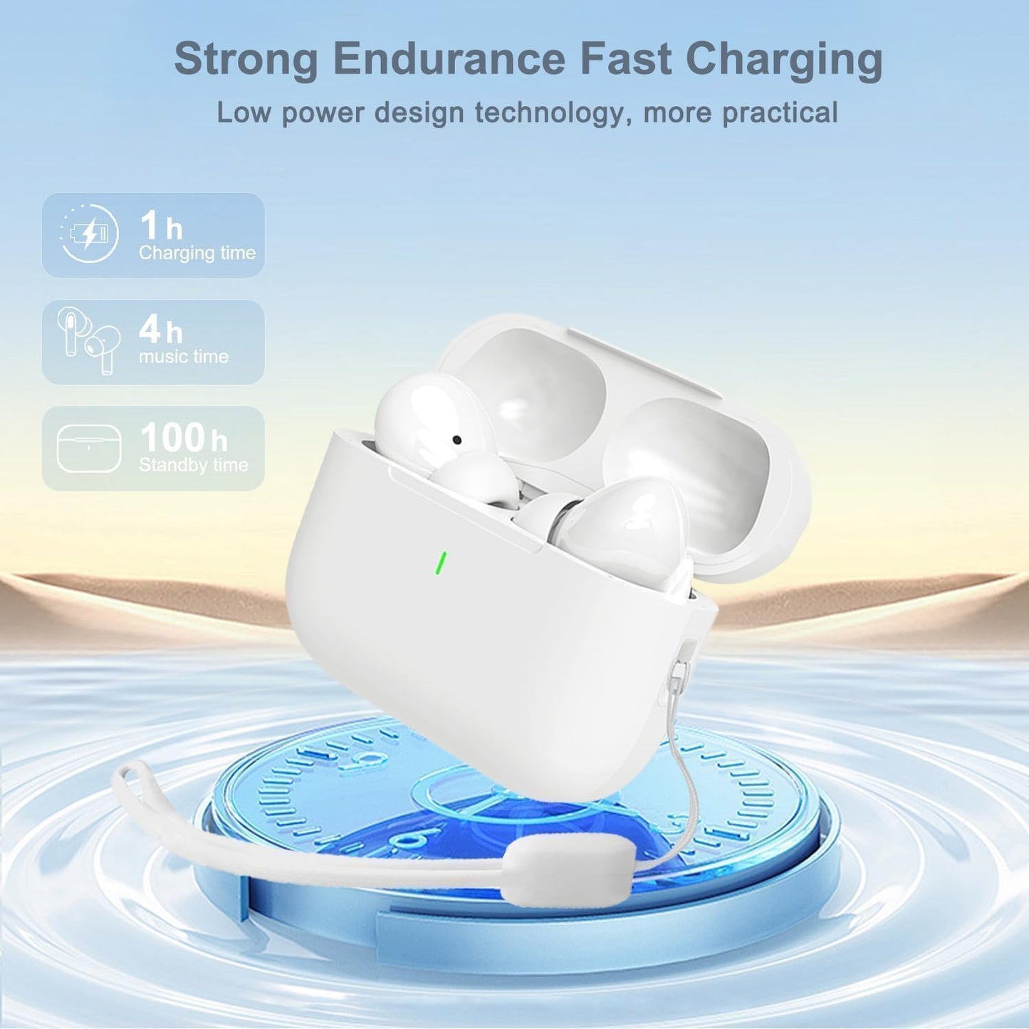 BGAVENROL Wireless Earbuds Bluetooth 5.3 Headphones, HiFi Stereo Ear Buds with ENC Noise Canceling Charging Case, IPX7 Waterproof in-Ear Earphones