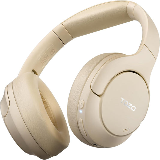 TOZO Hybrid Noise Cancelling Headphones, 90H Playtime Wireless Over Ear Bluetooth Headset, Spatial Audio AI Chat with 5 Mics, Supports Dual…