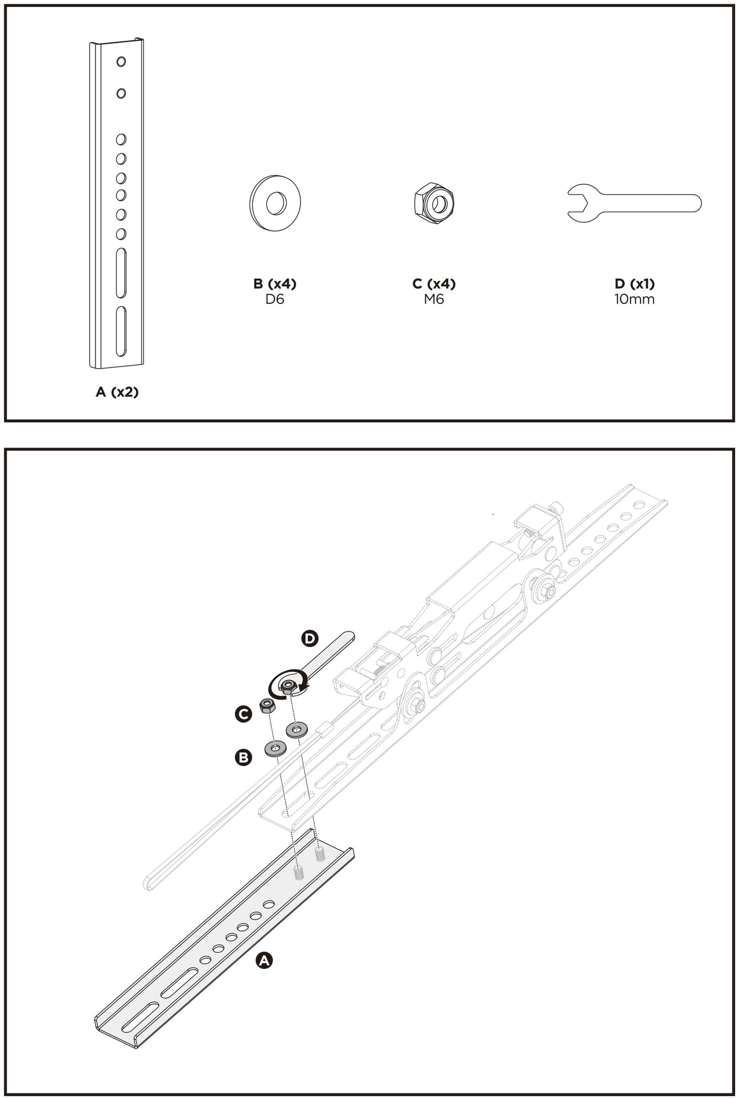 ynVISION.DESIGN Vertical VESA Extender for YN-BIGTV Advanced Tilt TV Wall Mount (Extension Arms, Pack of 1)