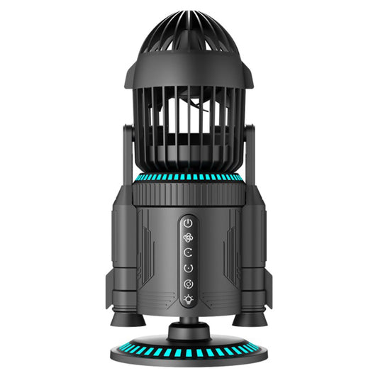 wiewoyakr Desktop Air Circulator Fan with 110° Vertical & 135° Horizontal Auto Oscillation,5000mAh,RGB Ambient Light & Mist Spray,Quiet USB Desk Fan