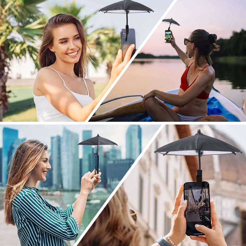 BHFBHFBH Cell Phone Umbrella - Flexible Angle Design, Universal Cell Phone Sunshade