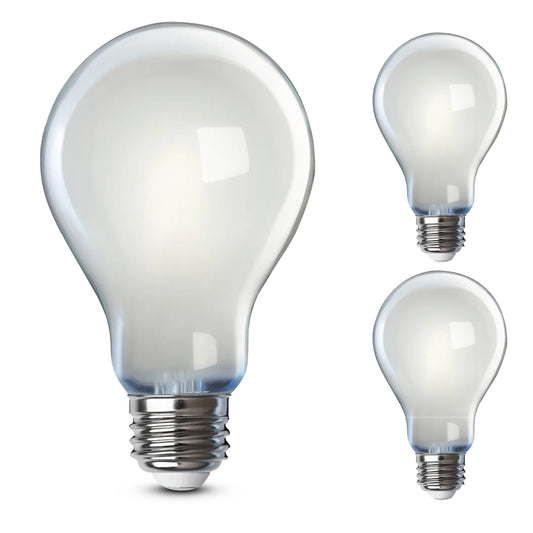 Feit Electric A19 LED Filament Light Bulbs, 75W Equivalent, Dimmable, E26 Standard Base, 1100 Lumens, 5000K Daylight, 13 Years Lifetime, Frosted White