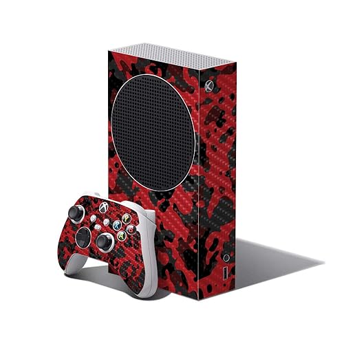 Mighty Skins Carbon Fiber Skin Compatible with Xbox Series S Bundle - Red Modern Camo Protective, Durable Textured Carbon Fiber Finish Easy to Apply