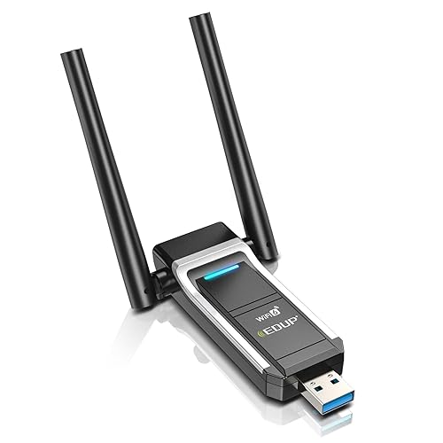 EDUP USB 3.0 WiFi 6 Adapter AX1800Mbps Wireless Network Adapter for PC, Plug and Play, IEEE 802.11ax 5GHz/ 2.4GHz USB Wi-Fi Dongle, Compatible