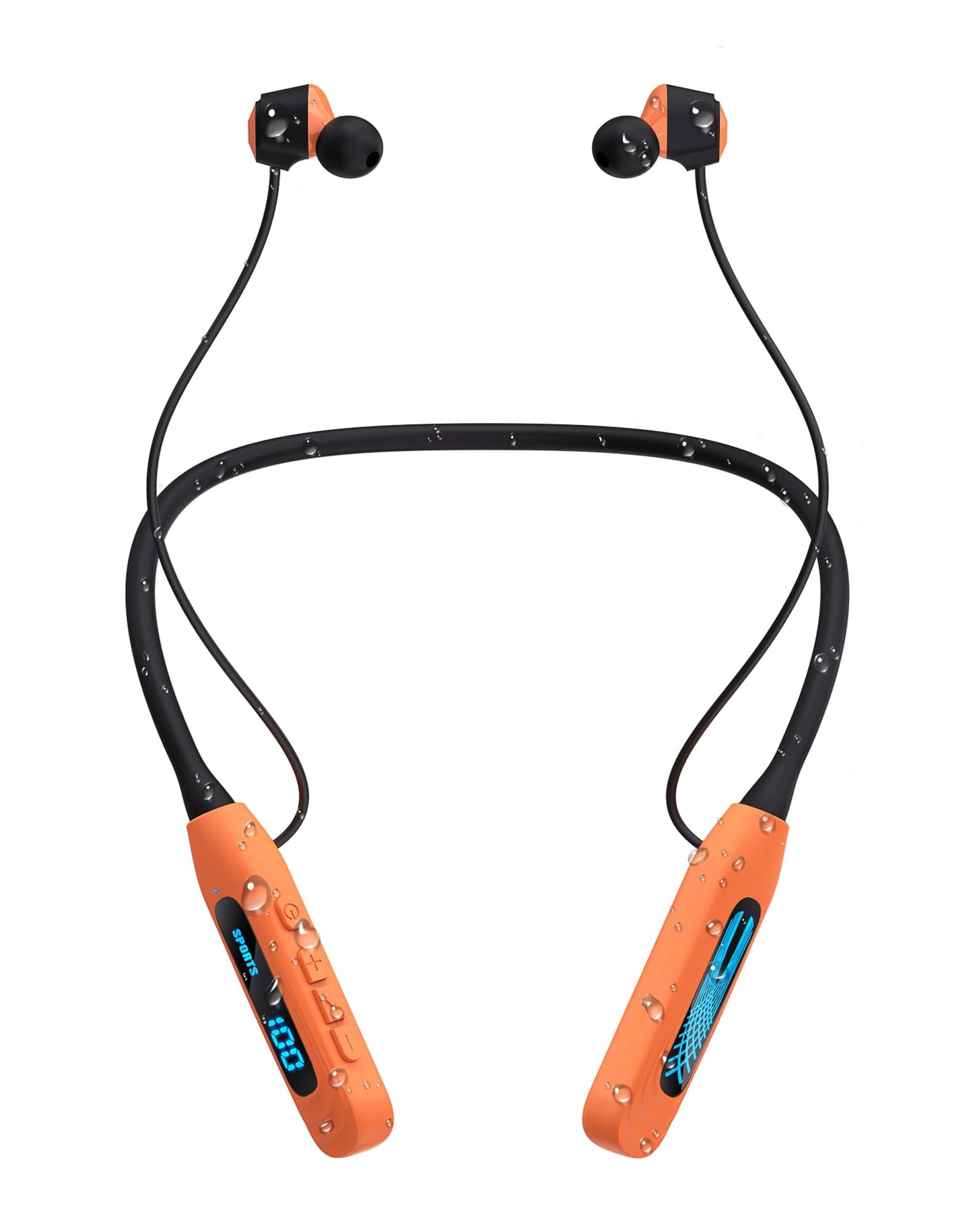 JL&MI Neckband Bluetooth Headphones, Wireless Sport Earphones with 80-Hour Battery and LED Display, Bluetooth 5.4 Magnetic Earbuds, Comfort Fit