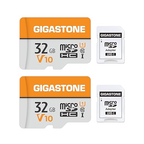 GIGASTONE 32GB Micro SD Card 2-Pack, V10 Video Recording, Surveillance, Security Camera, Dash Cam, 90MB/s MicroSDHC Memory Card UHS-I Class 10