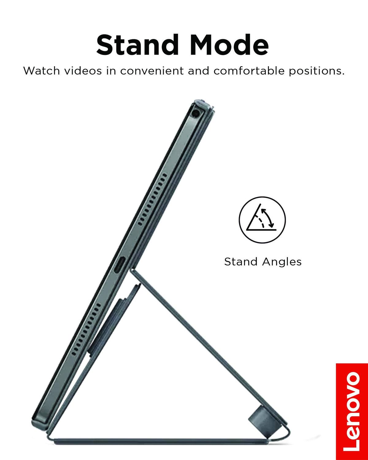 Lenovo Folio Case for Tab M11 - Tablet Protector with Built in Pen Holder, Security Band & Convertible Stand - Luna Grey