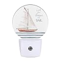 Uanvaha Boat Night Light Let Your Dreams Set Sail Sea Nautical Night Lights Plug into Wall 0.5W LED Lighting Auto on/Off for Hallway Stairway Kitchen