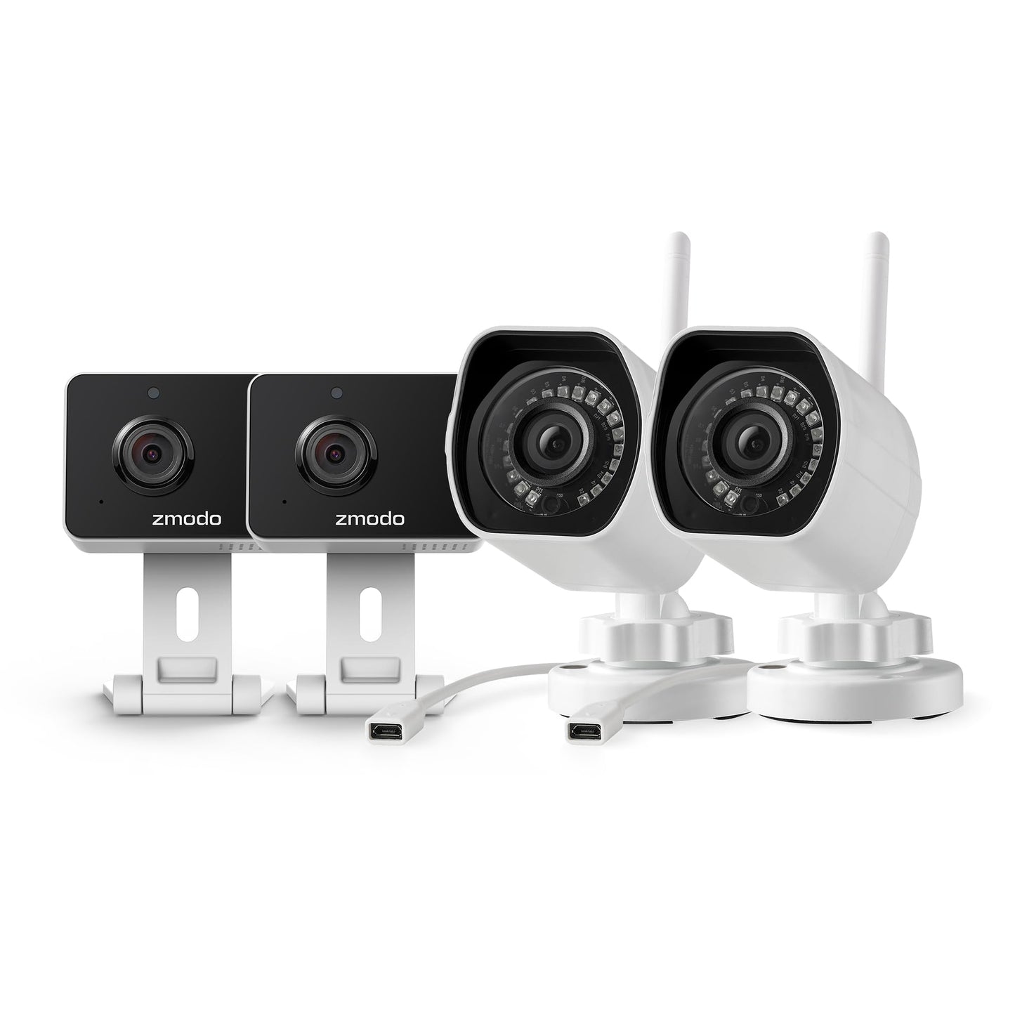 Zmodo Cameras for Home Security (Indoor & Outdoor Camera Bundle), 1080p HD, IP Camera Wireless WiFi, Motion Detection, Two-Way Talk, Night Vision