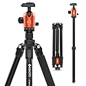 GEEKOTO Camera Tripod,Carbon Fiber Camera Tripod Monopod with 360 Degree Ball Head 1/4 inch Quick Shoe Plate Professional Tripod Load up to 26.5