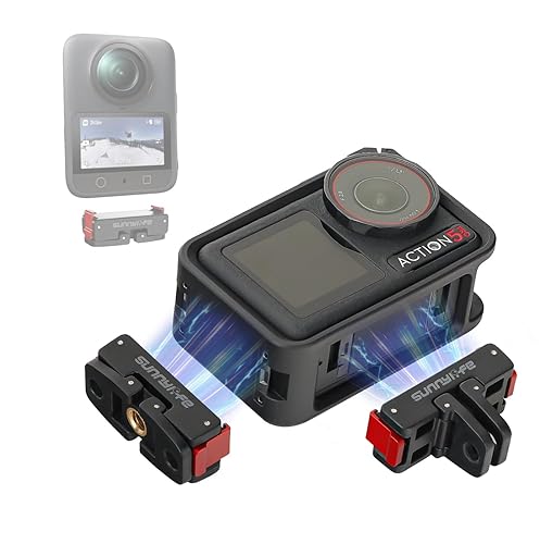 AILENICE Osmo Action 5 Pro Multifunctional Foldable Magnetic Mount Adapter for DJI Osmo Action 5 Pro/Action 4/3/ OSMO 360 Quick Release
