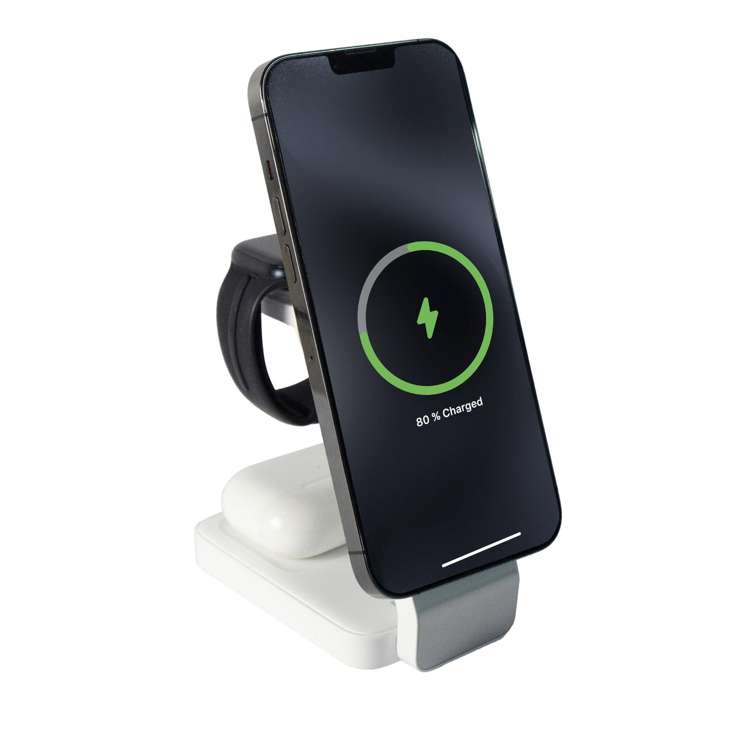 3-in-1 Wireless Charging Station for Apple Devices - Magnetic Foldable Fast Charger for iPhone, Apple Watch & AirPods with Stand - Travel-Friendly
