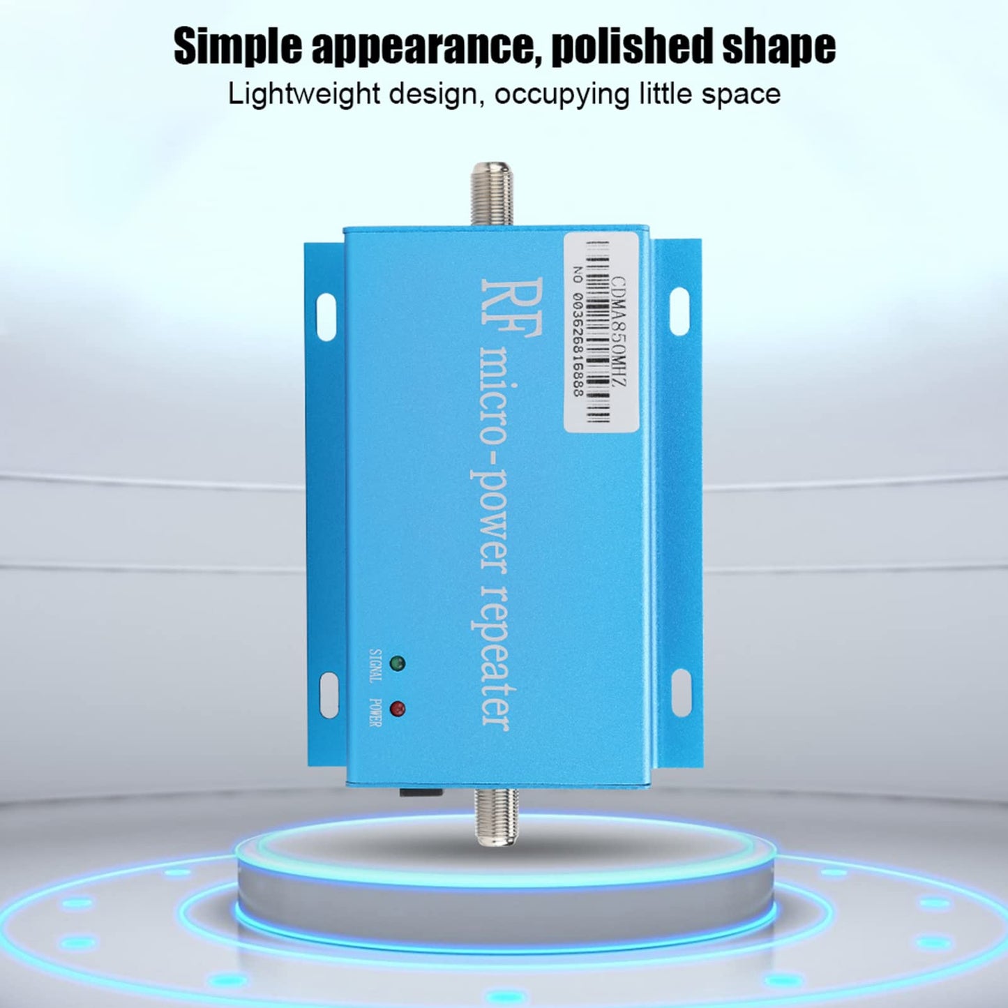 RF Micro Power Repeater Amplifier Booster with Intelligent Chip, Stable Performance, 10m Sucker Cable, Small Antenna Set