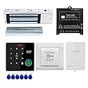 Door Access Control System IP67 Waterproof RFID Fingerprint Keypad Exit Button Doorbell Buzzer 1200lb Magnetic Lock Kit