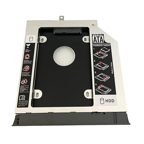 DY-tech 2nd HDD SSD Hard Drive Enclosure Caddy Fit Laptop Models Lenovo ideapad 320 330 520 with Gray Bezel and Mounting Bracket
