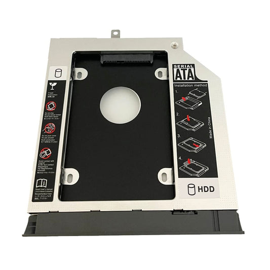 DY-tech 2nd HDD SSD Hard Drive Enclosure Caddy Fit Laptop Models Lenovo ideapad 320 330 520 with Gray Bezel and Mounting Bracket