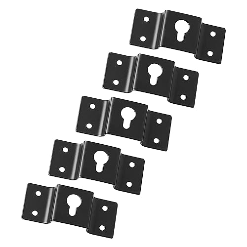 uxcell 5 Pcs Wall-Mounted Speaker Hanging Brackets, 7cm Long Speaker Mounting Clothing Rack Iron Hanger Plate Accessories for Surround Sound Box Audio