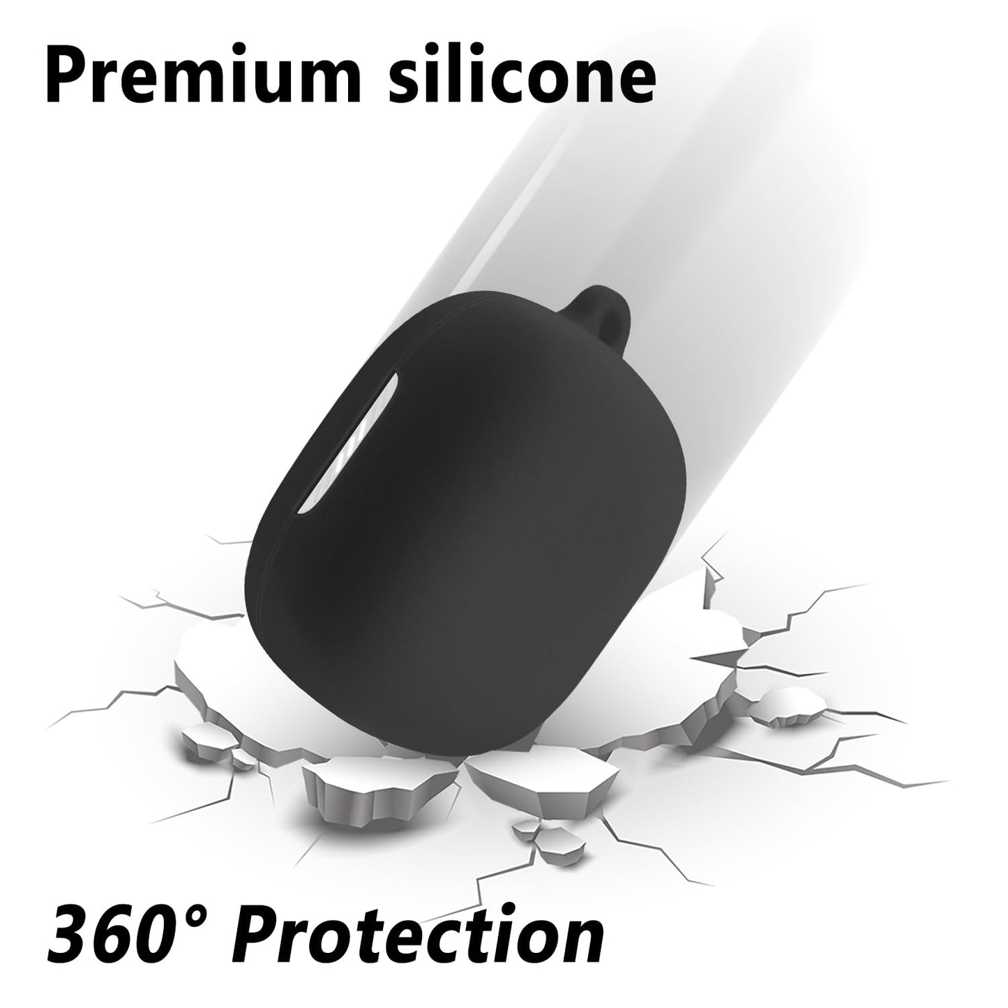 Geiomoo Silicone Case Compatible with JBL Live Pro TWS 2, JBL Live Pro+ TWS Protective Cover with Carabiner (Black)