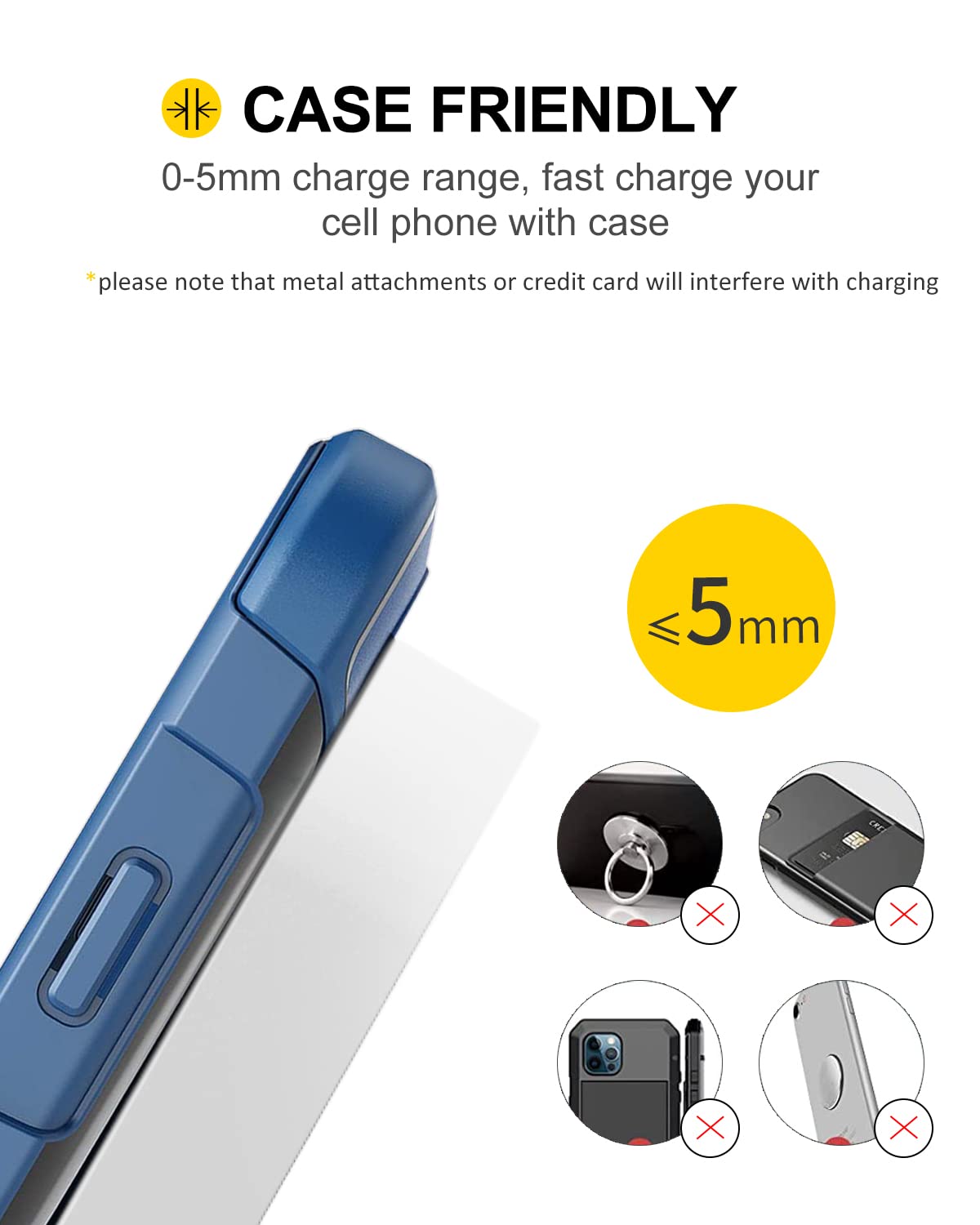 Oinmely Z1 Wireless Charger Wireless Phone Charger Stand 10W Max Compatible with Apple iPhone 12/12 Pro Max/ 11Pro/11Pro Max/XR/XS Max/XS/X/8/8Plus
