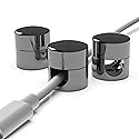 ICONIT Cable Anchors for Desk Organization Gun Metal | Premium Aluminum Cord Organizers | Charger + Cable Management Clips for Home & Office |