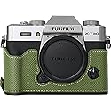 BMAOLLONGB X-T30 III/II Case, Handmade Carbon Fiber PU Leather Half Camera Case Bag Cover Bottom Opening Version for Fujifilm XT30 X-T30 III/II