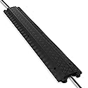 Pyle Durable Cable Protection Ramp Cover - Supports 11000lbs Single Channel Heavy Duty Hose and Cord Track Floor Protection, 39.4” x 5.11” x 0.78”
