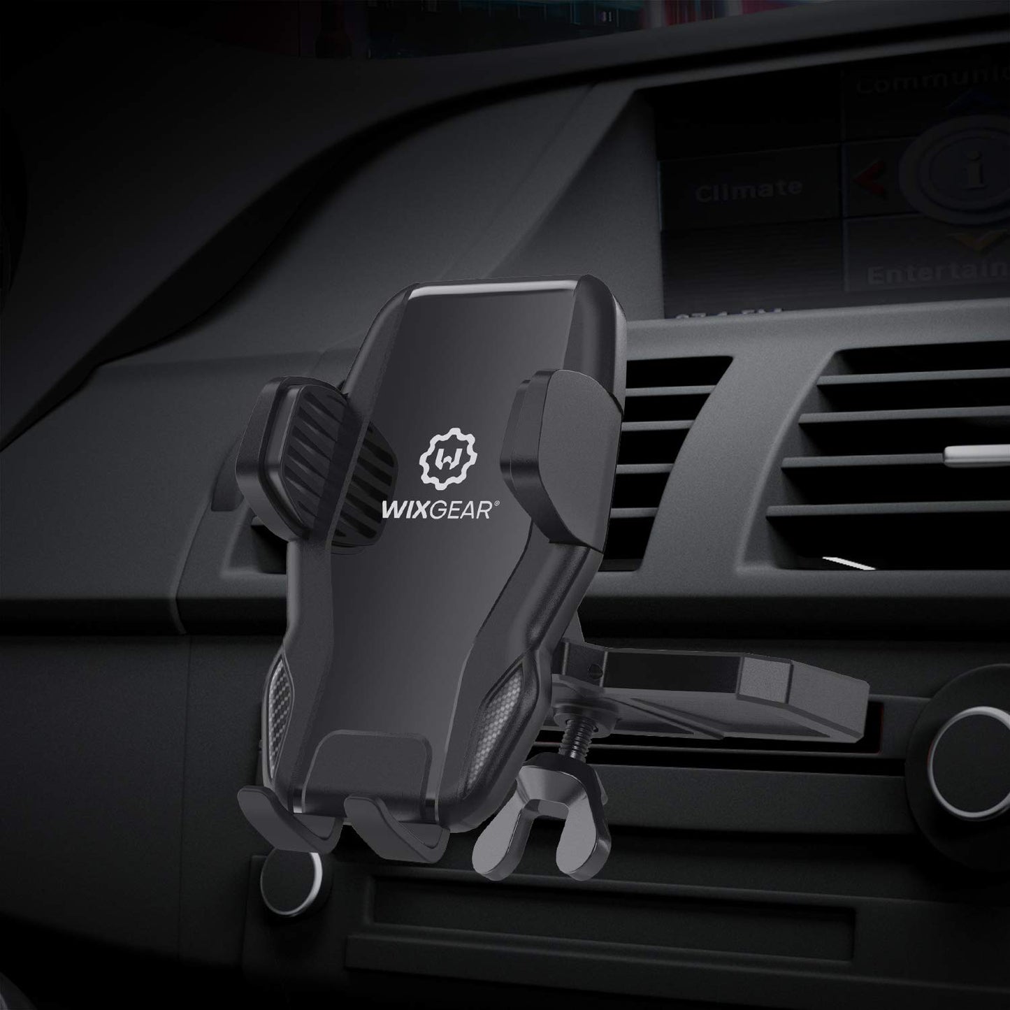WixGear Universal Car Phone Mount CD Slot Car Mount Holder with New Gravity Self-Locking Design Mount, Compatible with All Phones (New Self-Locking)