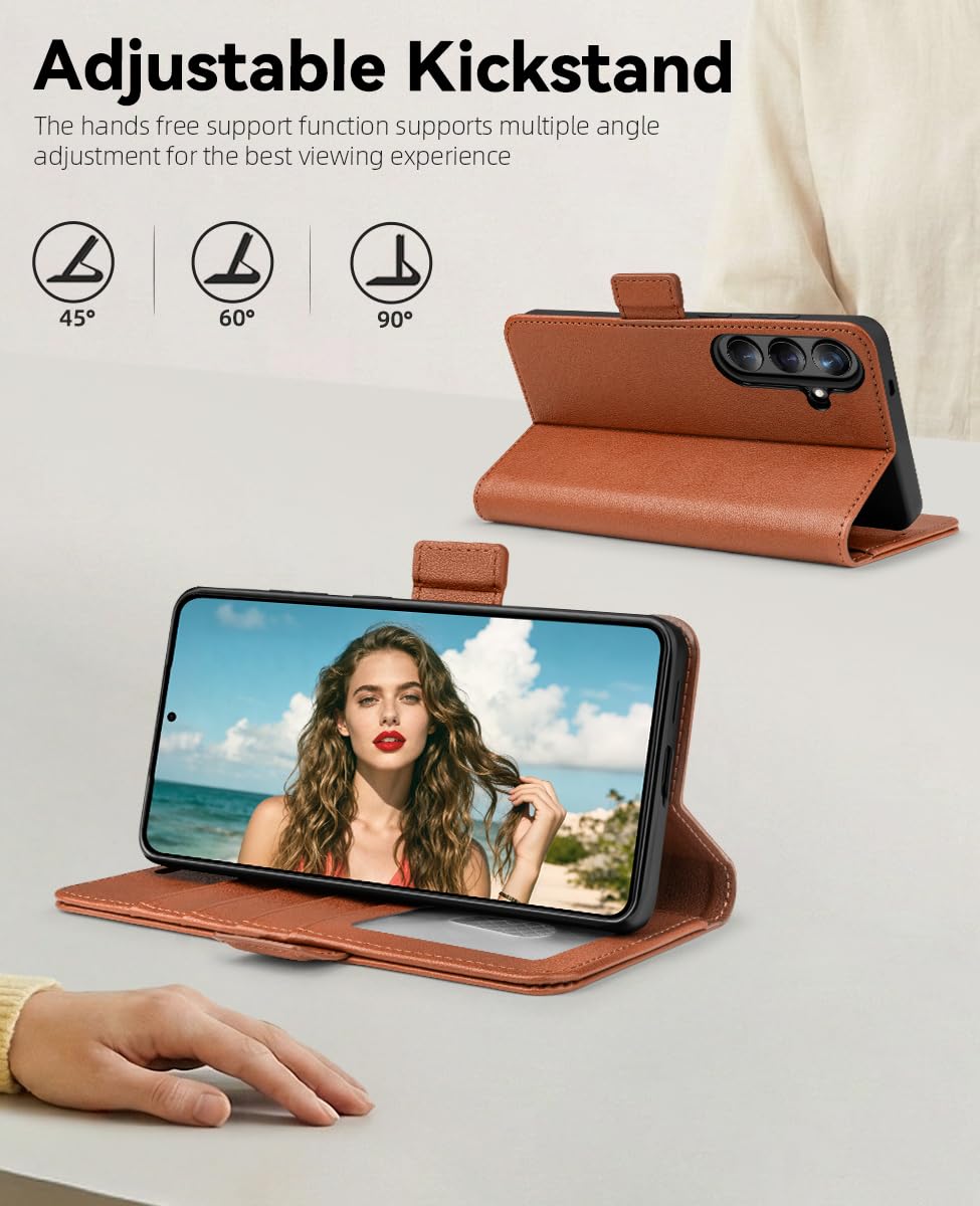 OCASE Compatible with Samsung Galaxy S26 Wallet Case, PU Leather Flip Folio Case with Card Holders RFID Blocking Kickstand [Shockproof TPU Inner