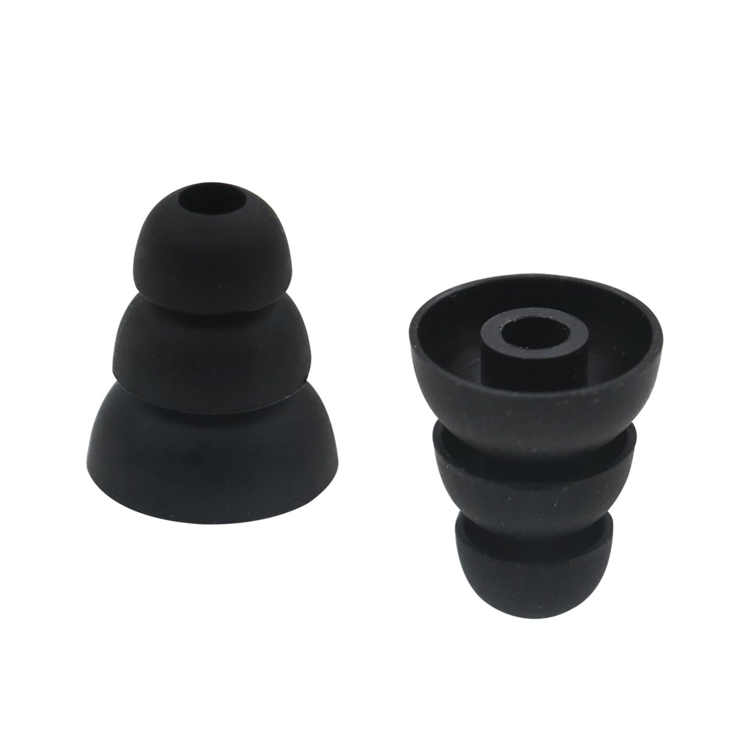 ALXCD Triple Flange Ear Tip, 6 Pairs S/M/L Size Triple Three Flange Noise Isolation Silicone Earbuds Tips with 4mm Connector Hole, Fit for Most in Ear