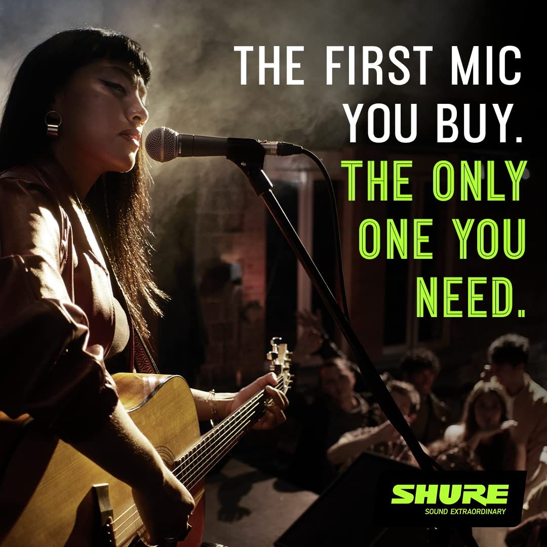 Shure SM58 Professional XLR Dynamic Vocal Microphone - Cardioid Mic for Live Performance, Studio Recording, Podcasting & Broadcasting (SM58-LC)