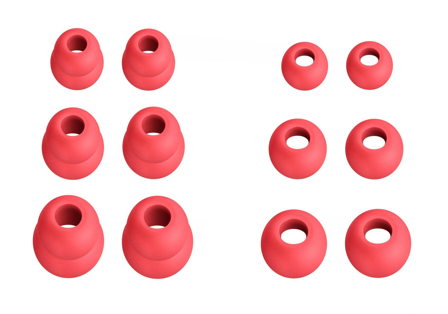 12pcs (DF-3sz) Siren Red S/M/L Replacement Eartips Earbuds for in Ear Earphones with 4.9mm to 6.3mm Nozzle Attachment Double Flange and Round Ear…
