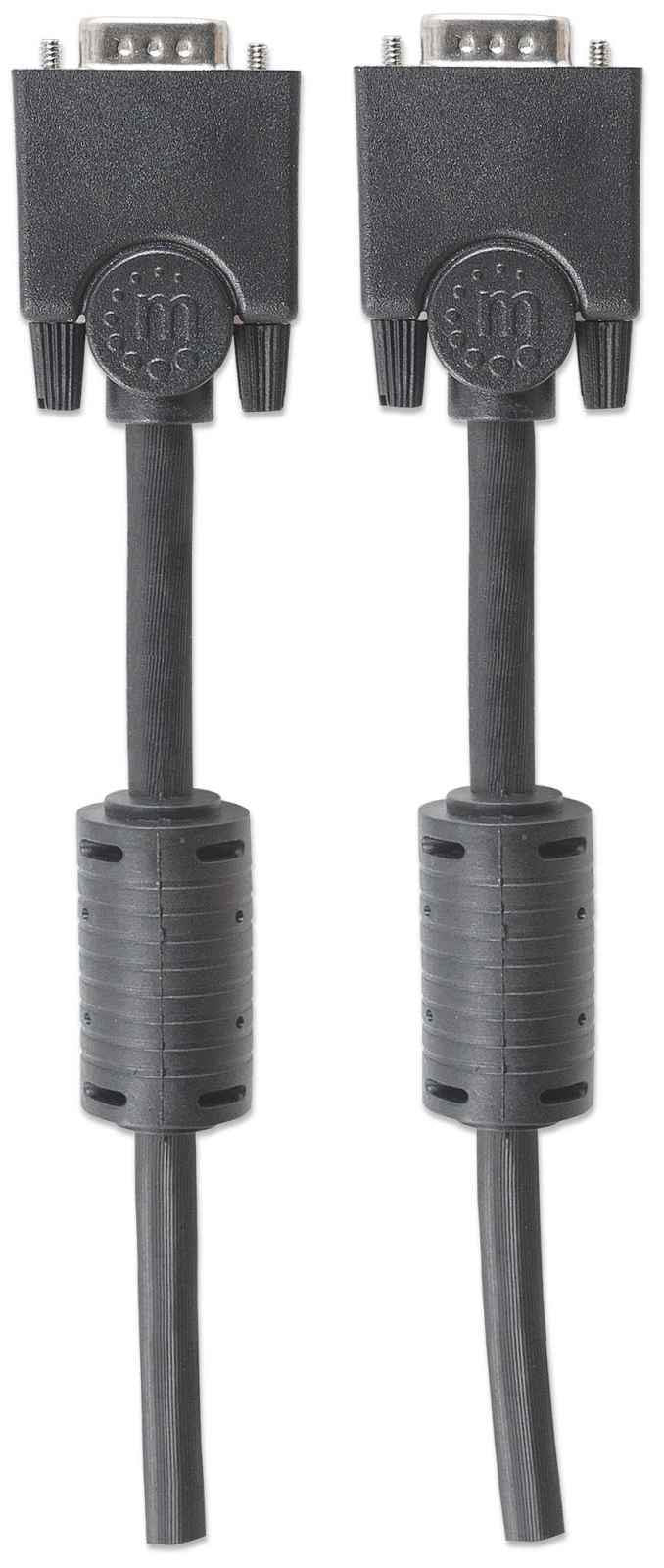 Manhattan SVGA Cable HD15 Male to Male with core 33-Feet/10m (317696)
