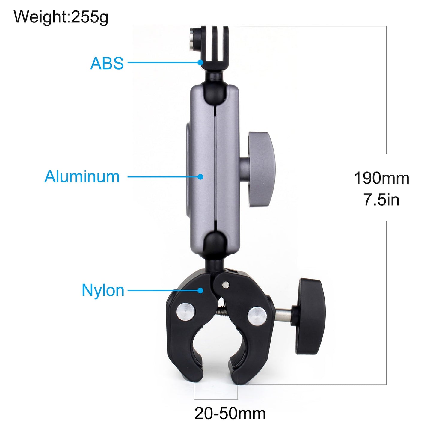 SOONSUN Super Clamp Camera Mount with Dual 360° Ballhead, Magic Arm & Phone Clip, Heavy Duty Clamp Mount for GoPro, Insta360, DJI Osmo, DSLR, iPhone