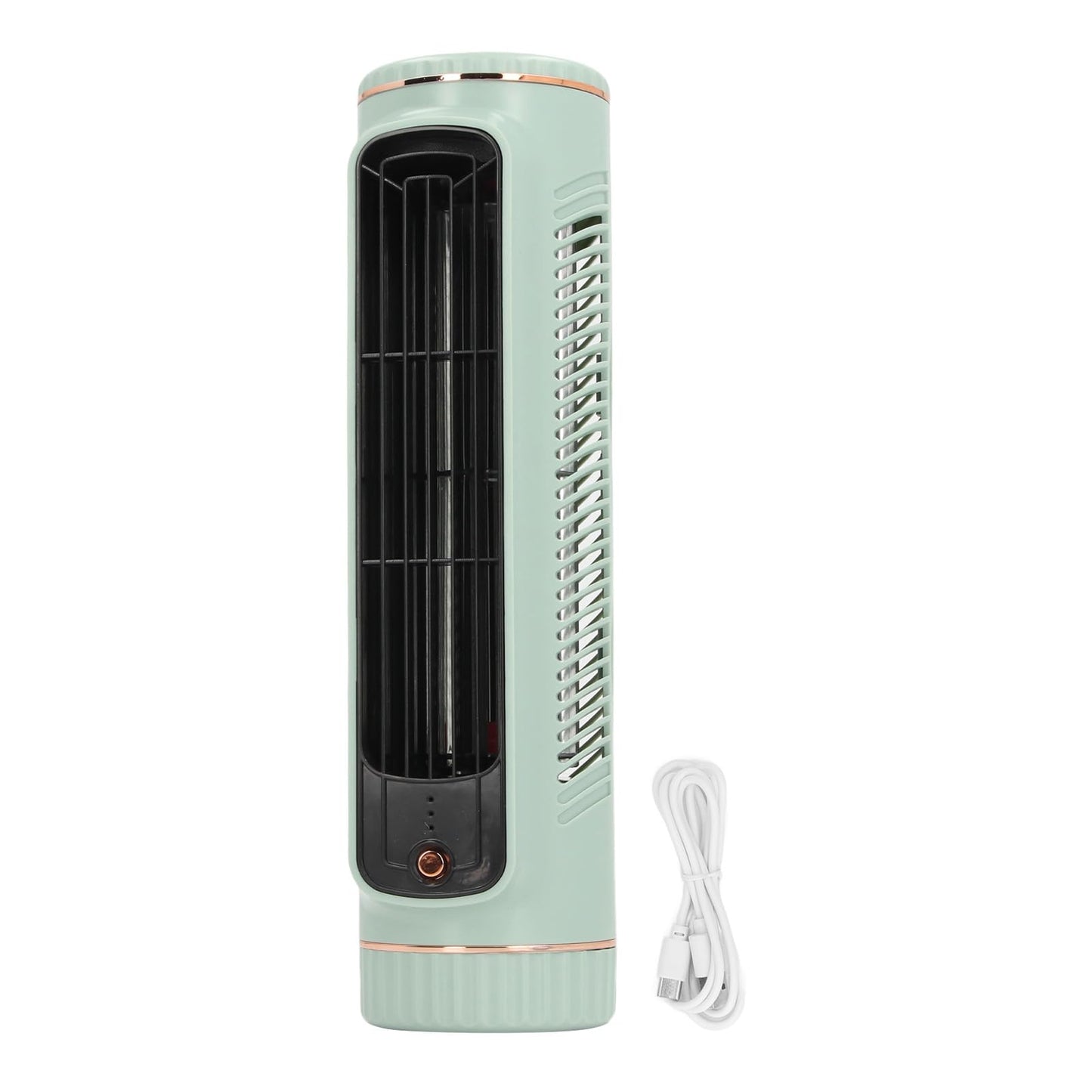 Desk Cooler Fan Bladeless 3 Speeds Quiet Rechargeable Table Cooling Fan for Bedroom Office Outdoor (Green)