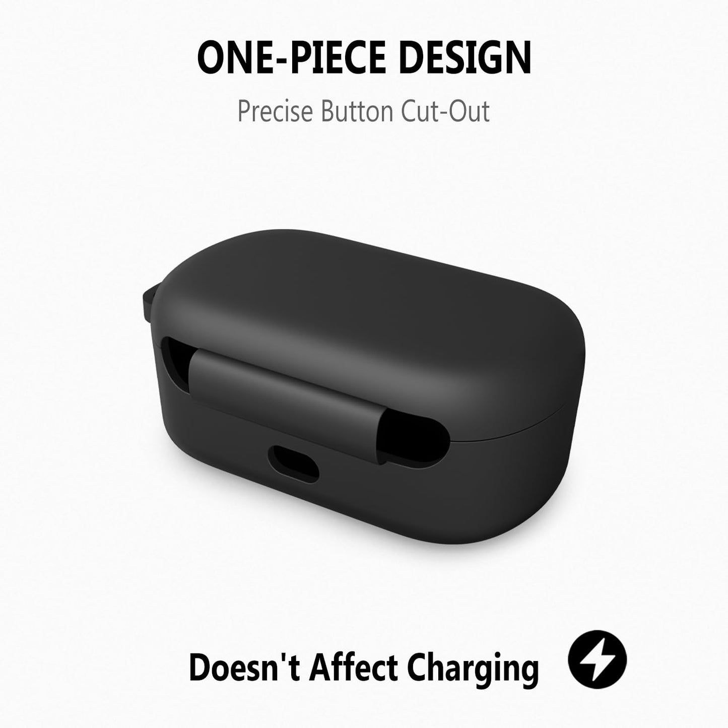 Geiomoo Silicone Case for Bose QuietComfort 2020, Soft Flexible Scratch Resistant Protective Cover with Carabiner (Black)