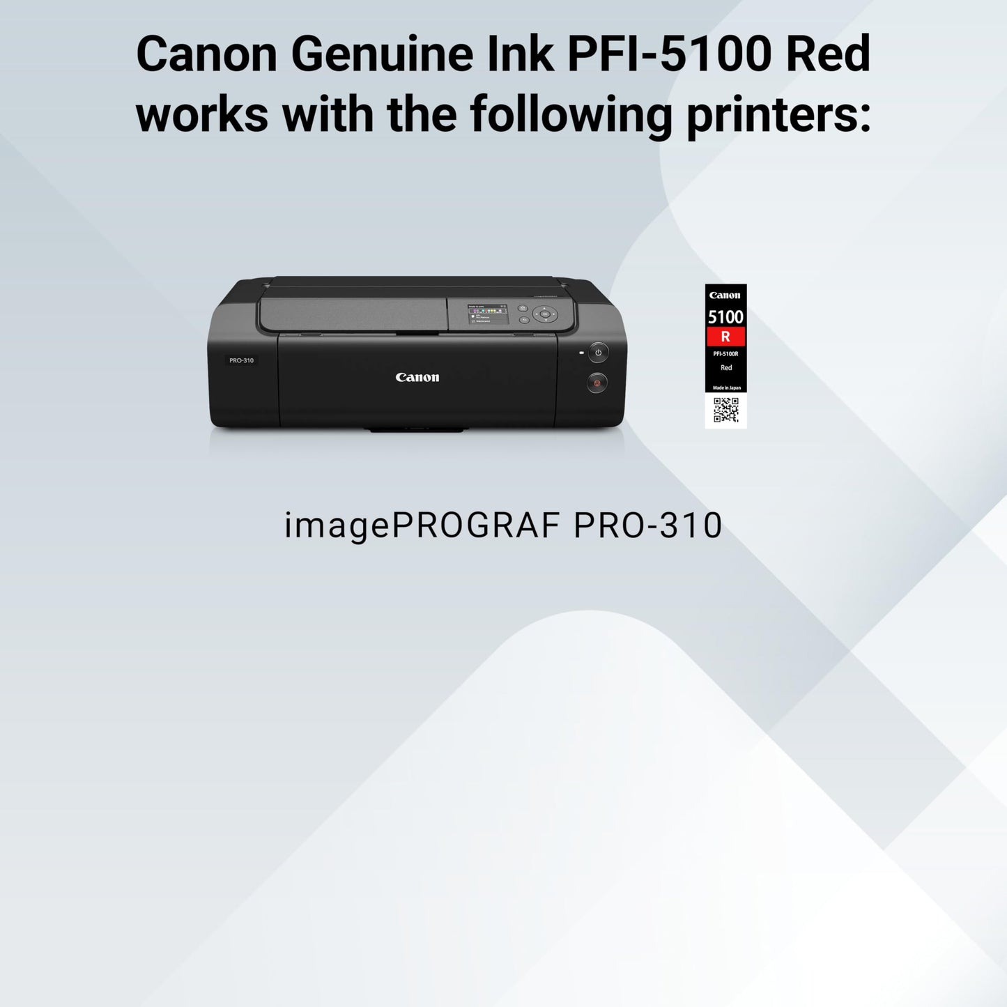 Canon PFI-5100 Genuine Red Ink Tank, Compatible with ImagePROGRAF PRO-310 Printers