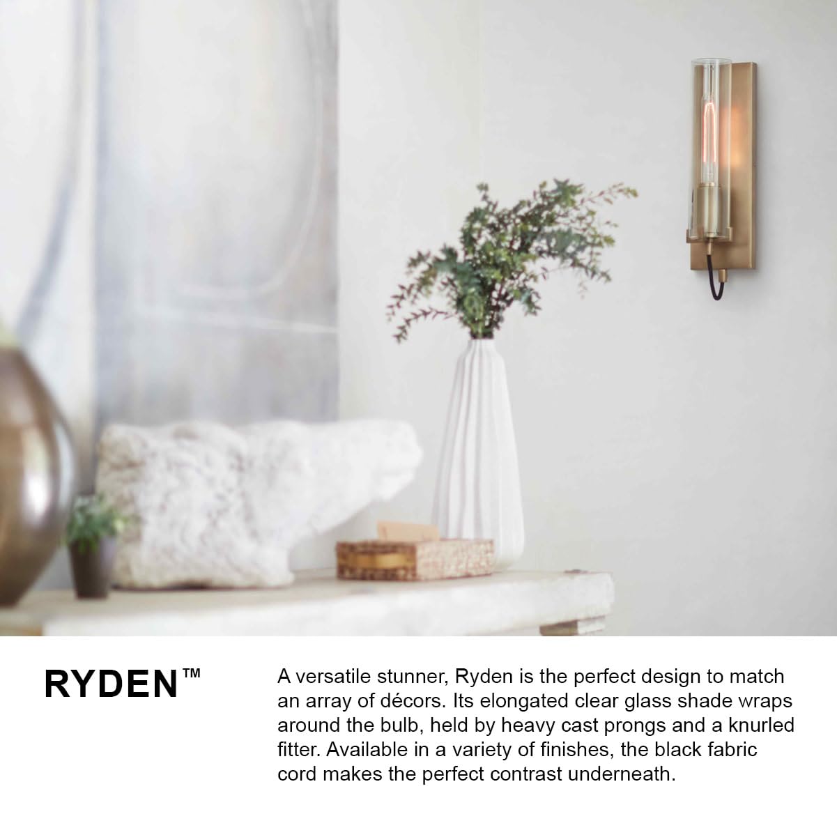 Hinkley Ryden Single Light Wall Sconce, Clear Glass Shade, Modern Industrial, Sleek, Slender, Brushed Nickel Finish