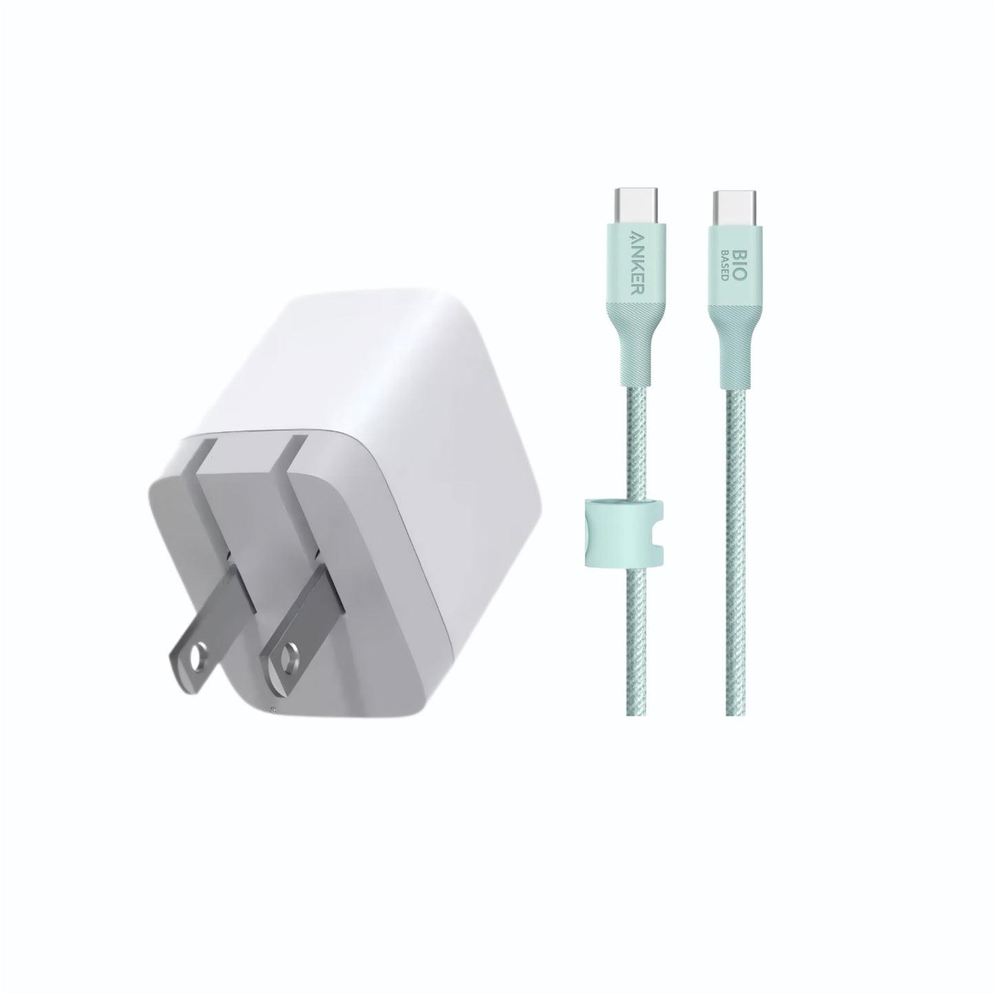 Anker 20W USB-C Power Adapter and Bio-Nylon USB-C to USB-C Cable, Eco-Friendly 20W PD Fast Charger and Durable USB-C Charging Cable for iPhone, iPad