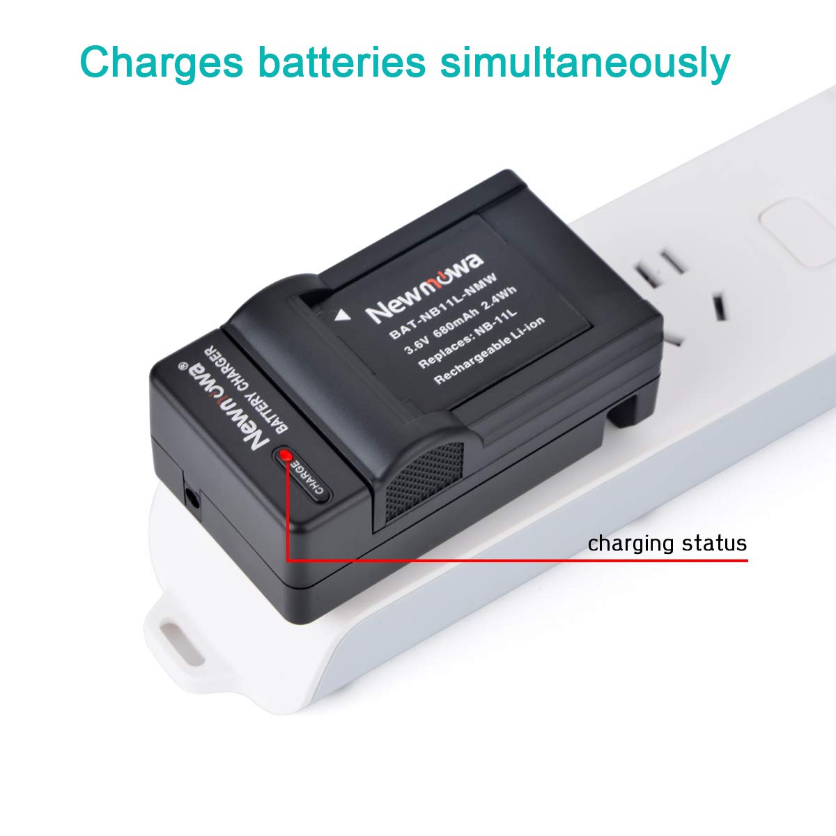 Newmowa NB-11L/NB-11LH Replacement Battery (2-Pack) and Charger Kit for Canon NB-11L/NB-11LH and Canon PowerShot A2300 IS, A2400 IS, A2500, A2600