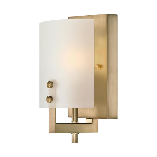 Westinghouse 6128300 Enzo James Contemporary One Light Wall Fixture, Brushed Brass Finish, Frosted Glass