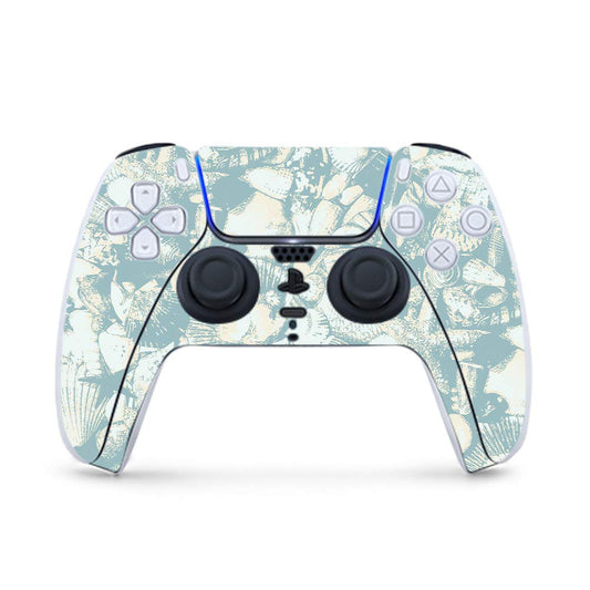 MightySkins Gaming Skin for PS5 / Playstation 5 Controller - Blue Seashells | Protective Viny wrap | Easy to Apply and Change Style | Made in The USA