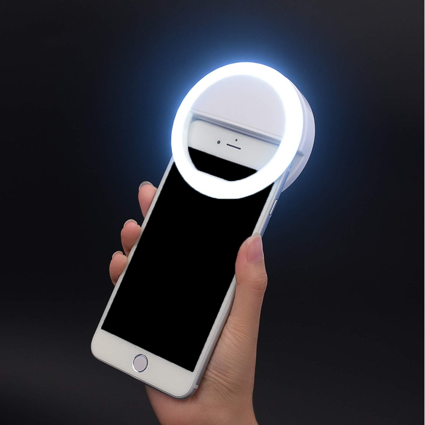 Selfie Ring Light,HONGDAYI Clip-on Selfie Light for Phone Camera 3-Level Brightness Small Mini LED Ring Light