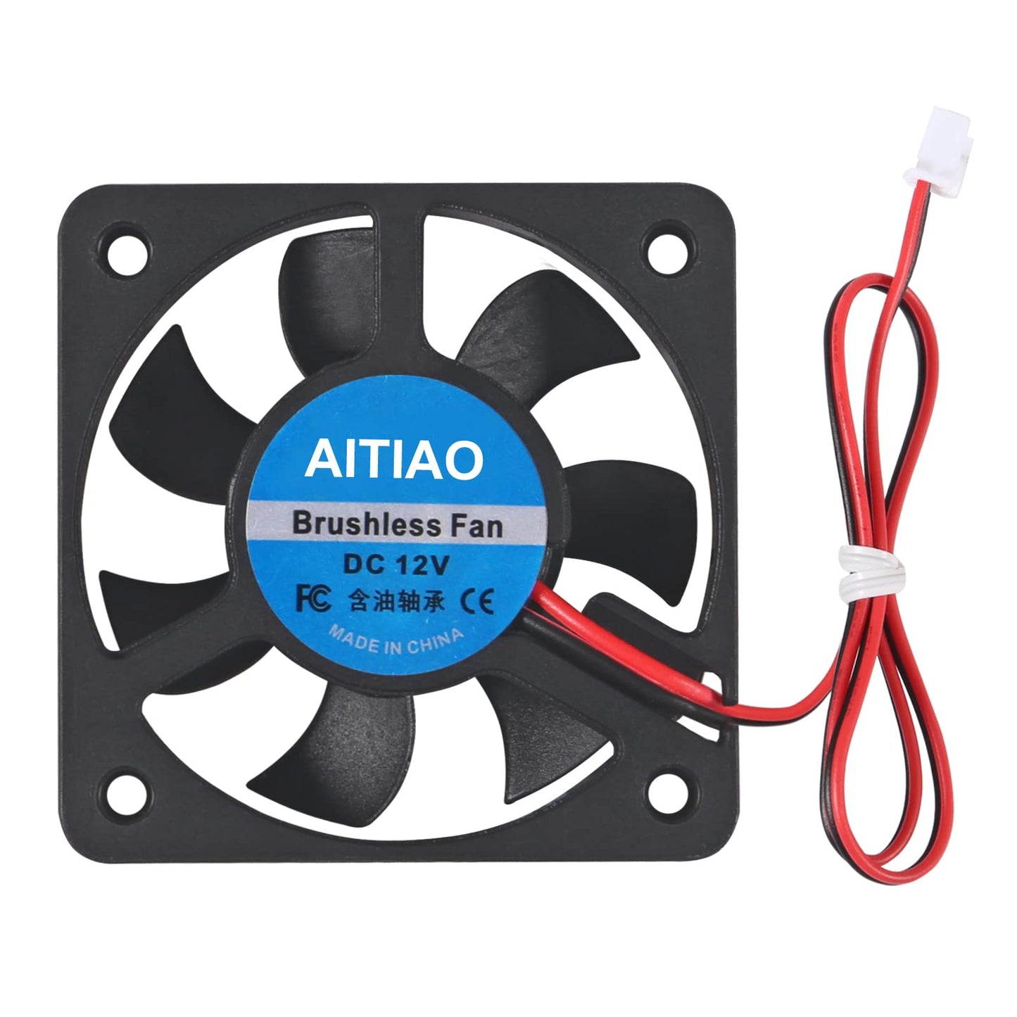 AITIAO 6Pcs 5010 Cooling Fan DC 12V 50mmx50mmx10mm Quiet Brushless Cooling Fan for 3D Printer Computer Case Fan DIY Cooling Ventilation Exhaust 2Pin
