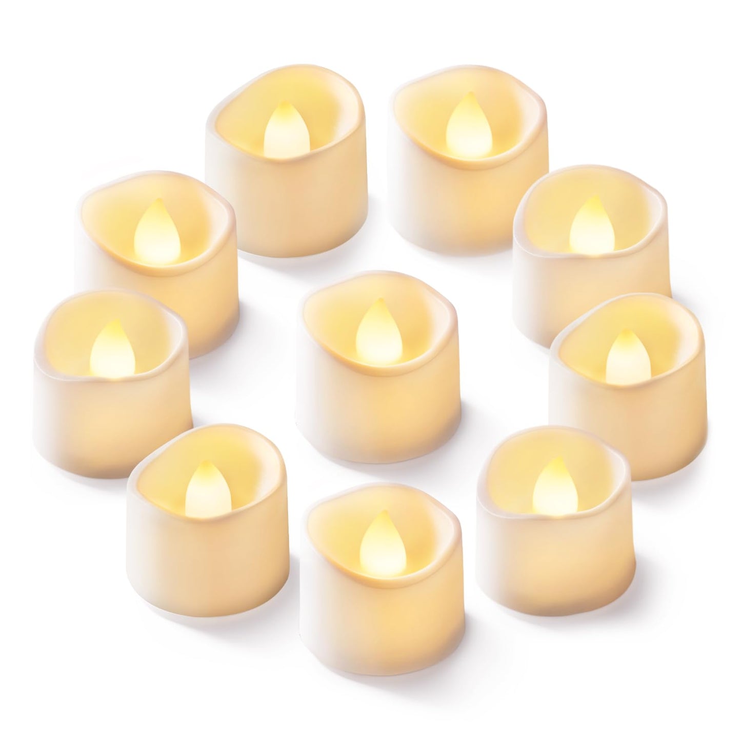 Homemory 12Pcs Flickering Flameless Candle Battery Operated, 200+Hours Fake Electric LED Tea Lights for Votive, Centerpiece Table Decorations